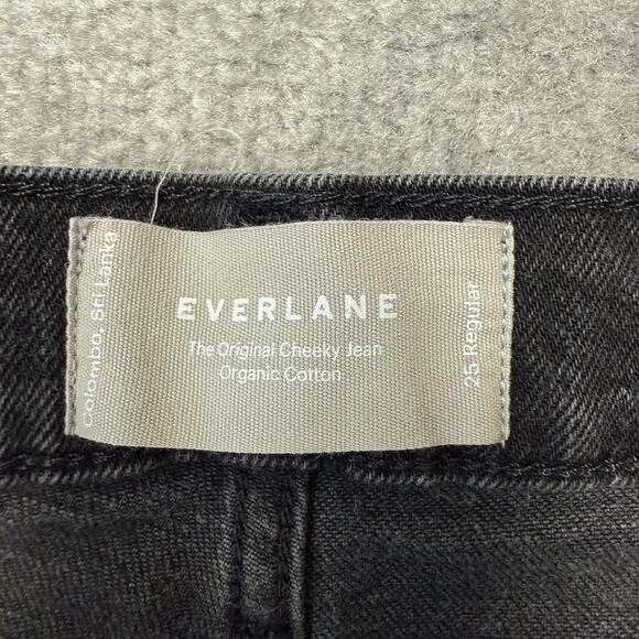 Everlane Cheeky Jeans Womens 25 High Rise Frayed Organic Denim Straight Leg - Picture 4 of 12